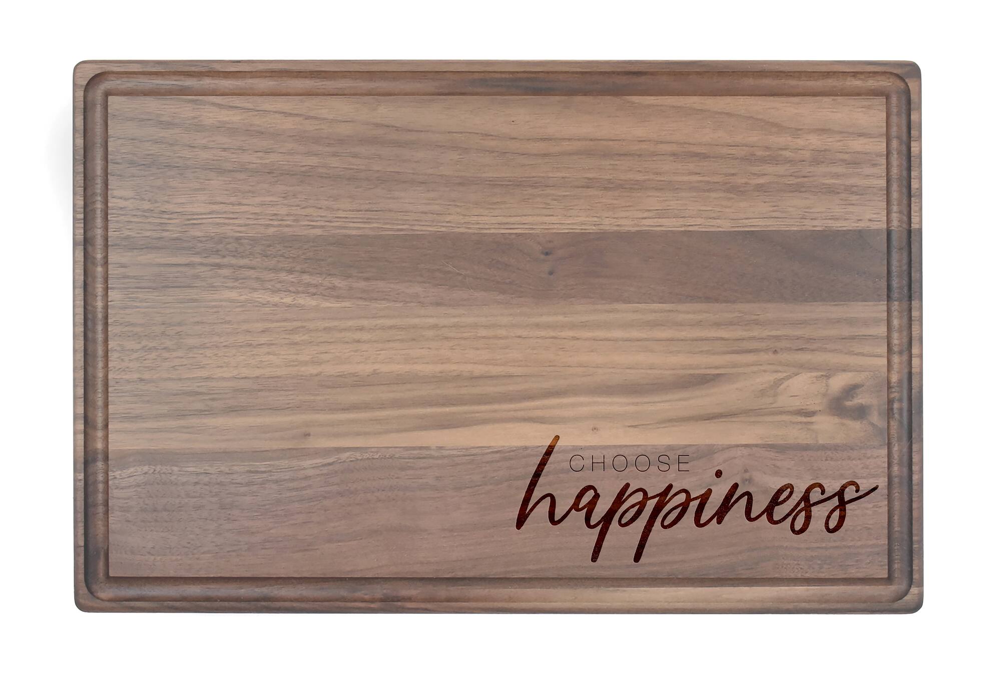 Choose Happiness 17" x 11" Walnut Cutting Board
